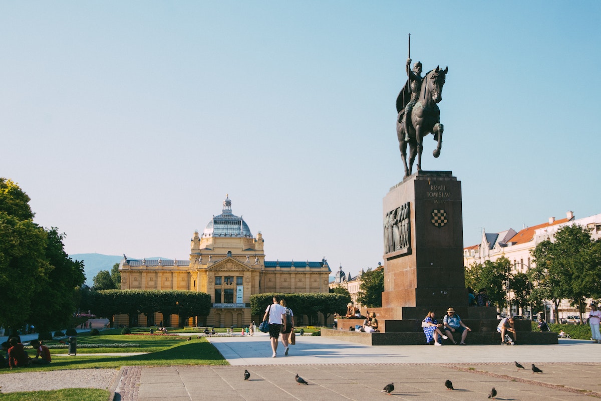 Monument in Park in Zagreb, Croatia